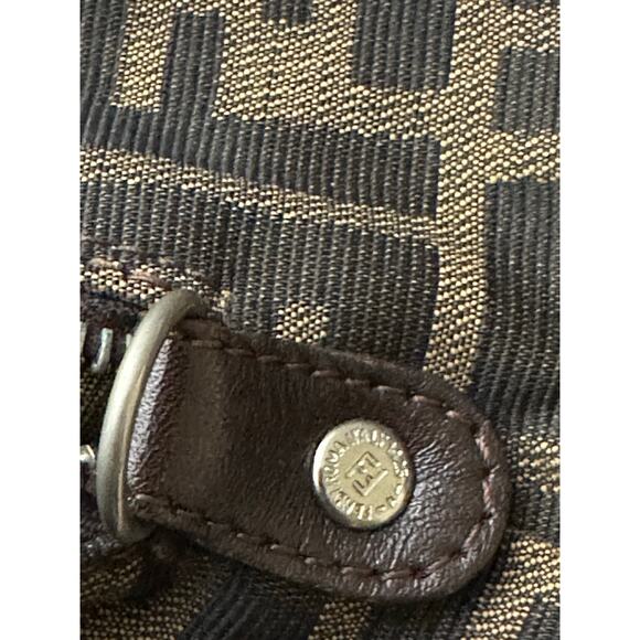 Vintage Fendi Zucca Monogram Canvas Satchel Top Handle Bag Brown Authentic - Picture 13 of 16